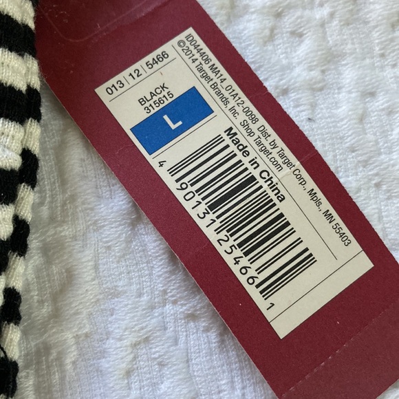 NWT Merona Spandex Blend Black & White Striped Sleeveless Dress L - Picture 8 of 11